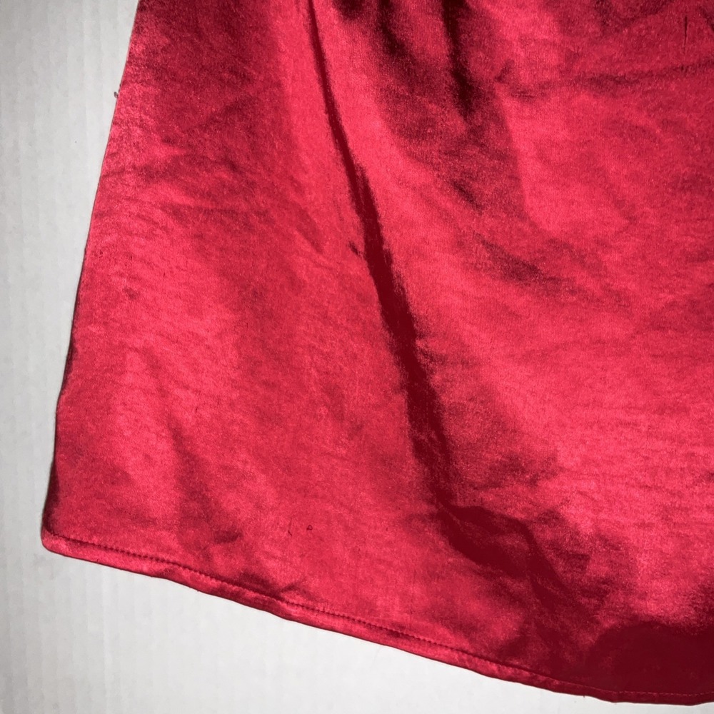 Princess Polly Red Satin Mini Skirt Women Size 8 Short High Waisted Party - Picture 8 of 9